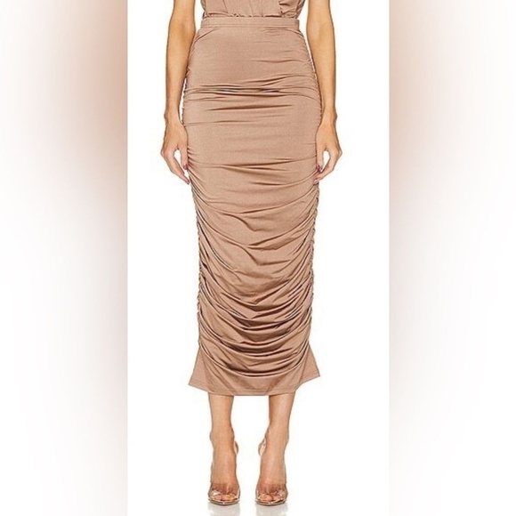 NWT L'AGENCE Otis Pencil long skirt in ginger snap L Large $325 - Picture 1 of 3